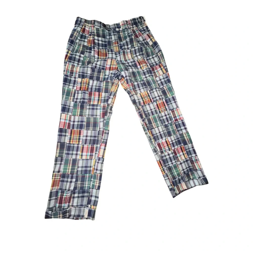 Jos. A. Bank Executive Windsor Patchwork Madras Plaid Cotton Pants 38R/33 New